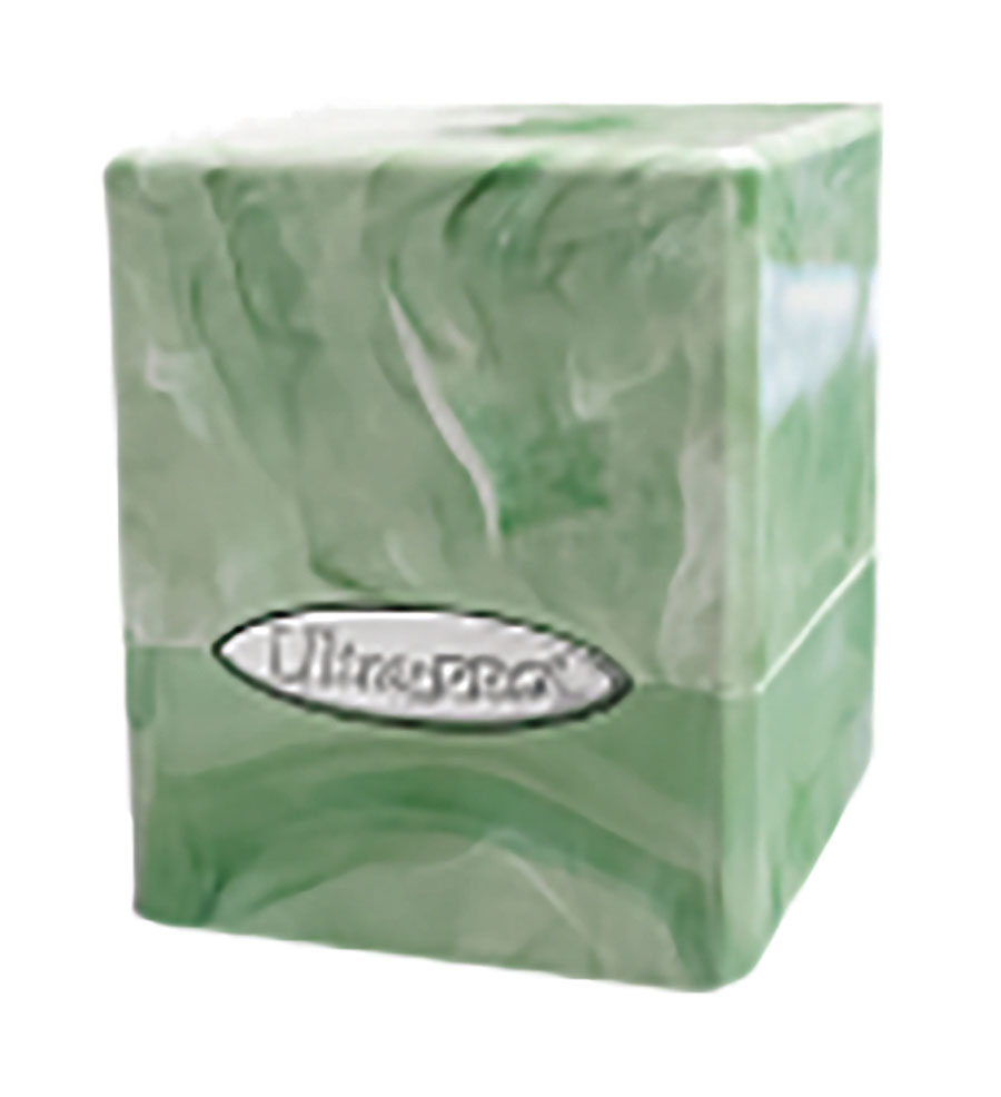 Marble Satin Cube - Lime Green & White