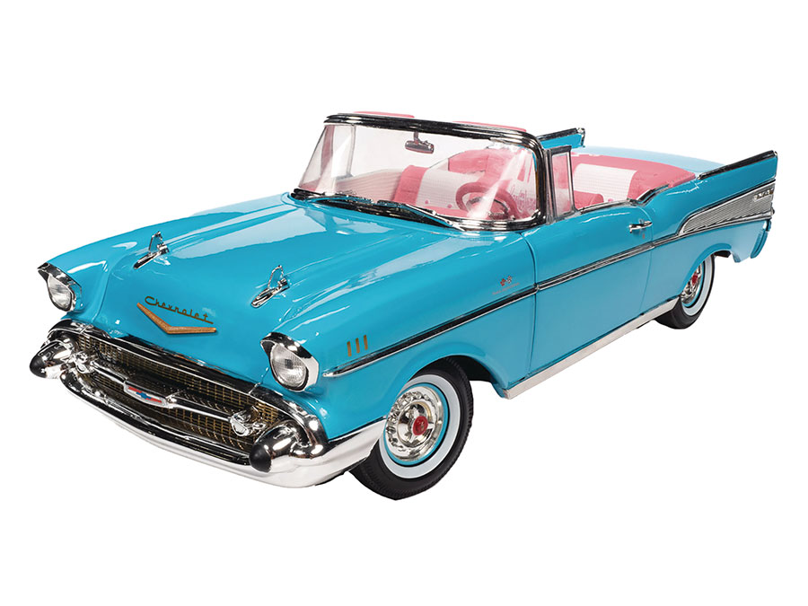 BARBIE 1957 CHEVY BEL AIR BLUE 1/18 SCALE DIE-CAST CAR