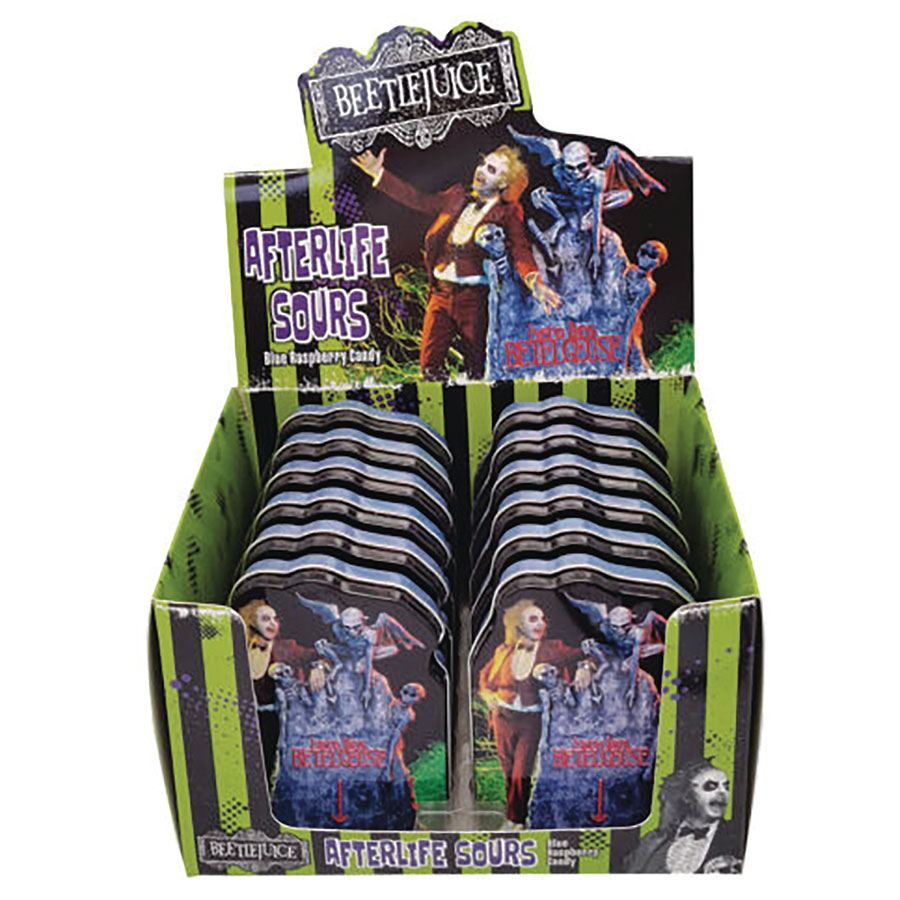 Beetlejuice Afterlife Sour Candy Tin Display