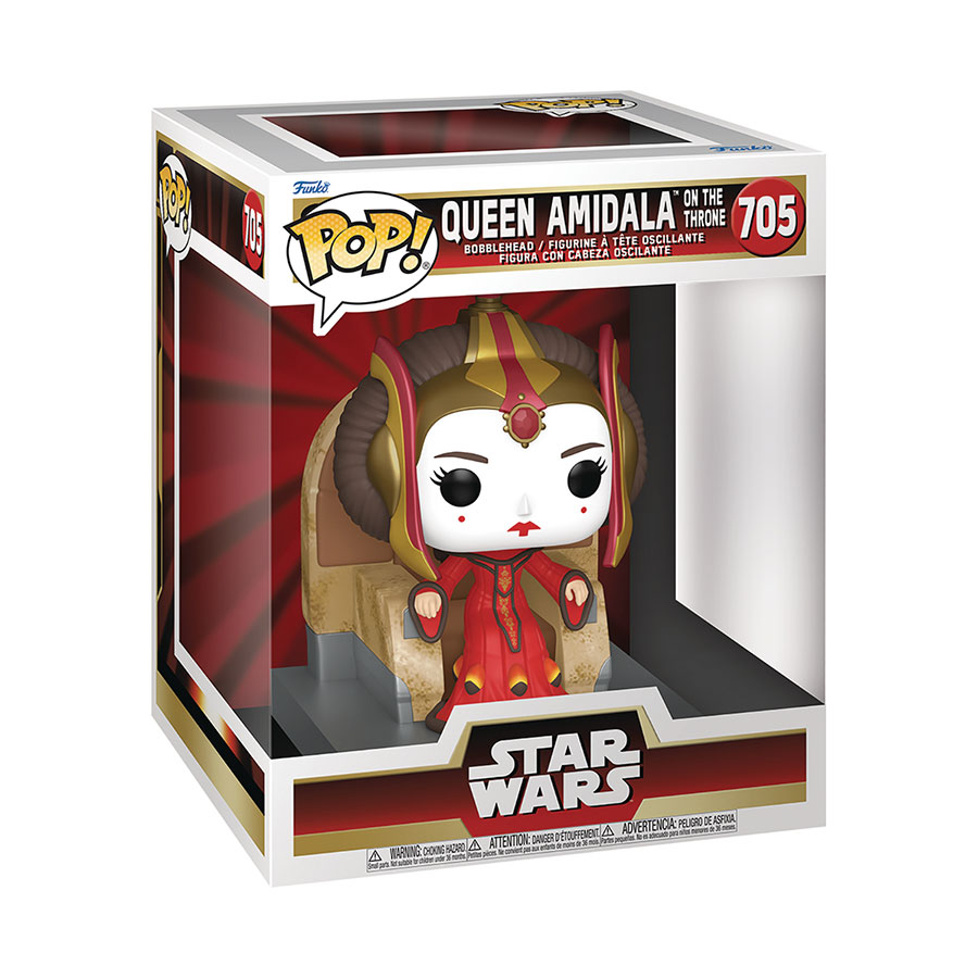 POP Deluxe Star Wars The Phantom Menace Queen Amidala On Throne Vinyl Bobble Head - RESOLICITED