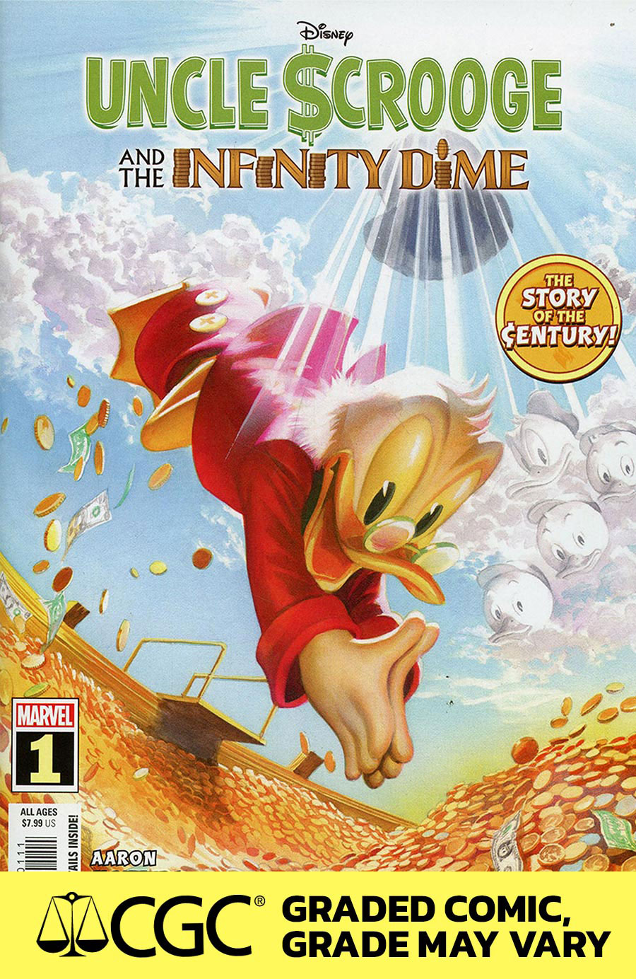 Uncle Scrooge And The Infinity Dime #1 (One Shot) Cover S Alex Ross Signed Edition CGC Graded 9.8
