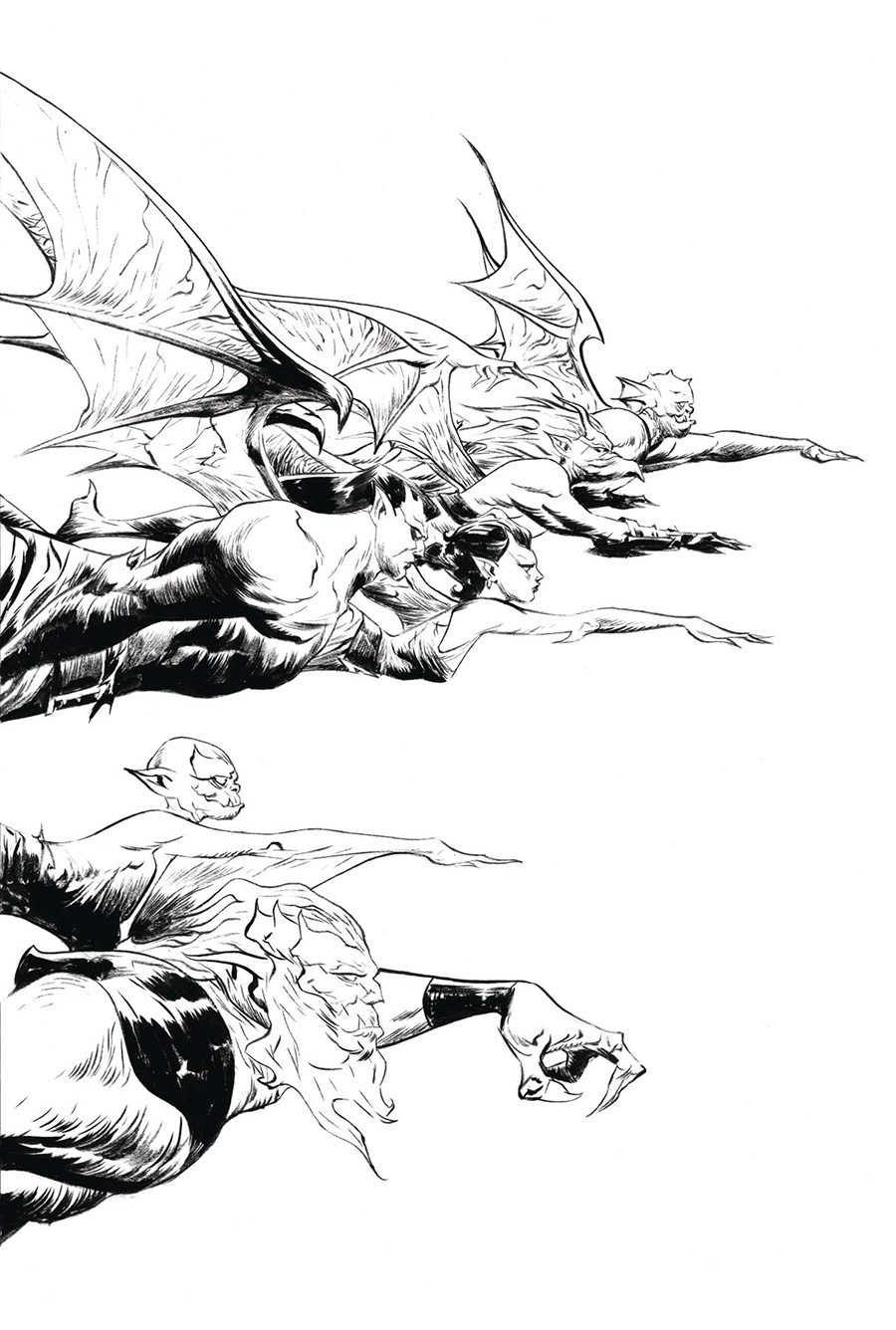 Gargoyles Quest #1 Cover O Dynamite Com Exclusive Jae Lee Line Art Virgin Variant Cover