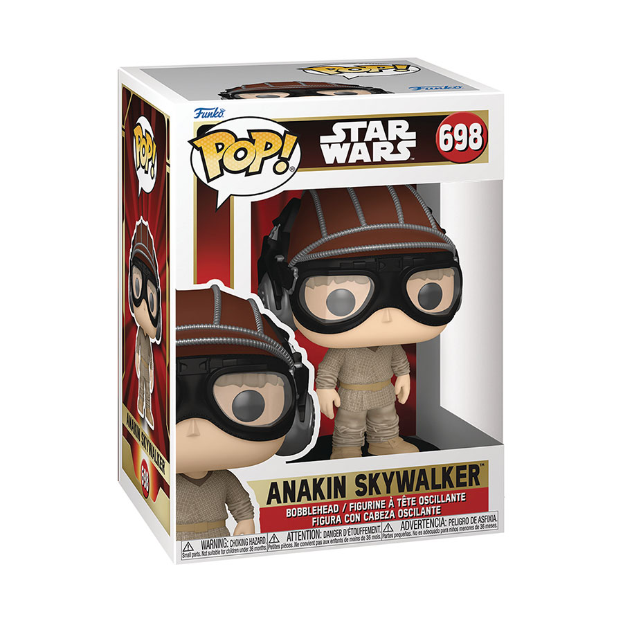 POP Star Wars The Phantom Menace 25th Anniversary Anakin Skywalker With Pod Racing Helmet Vinyl Bobble Head - RESOLICITED