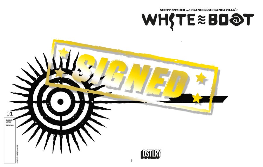 White Boat #1 Cover O Variant Blank Wraparound Cover Signed By Scott Snyder