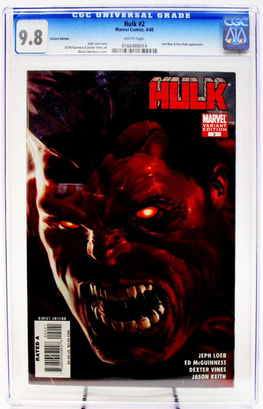 Hulk Vol 2 #2 Cover E Incentive Marko Djurdjevic Variant Cover CGC 9.8