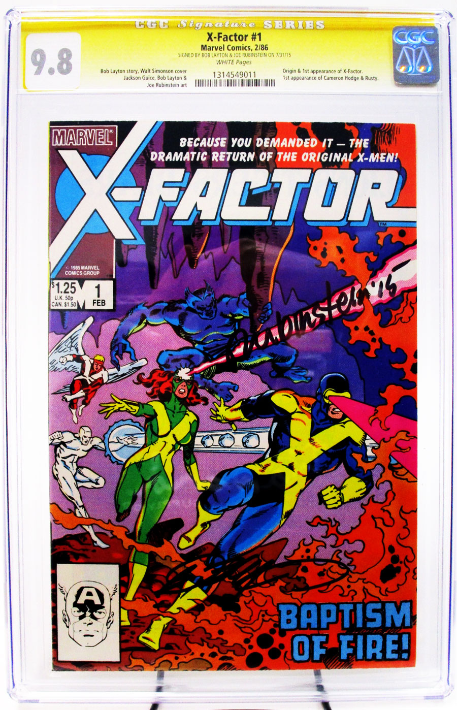 X-Factor #1 Cover C Signed by Bob Layton and Joe Rubinstein CGC Signature Series 9.8