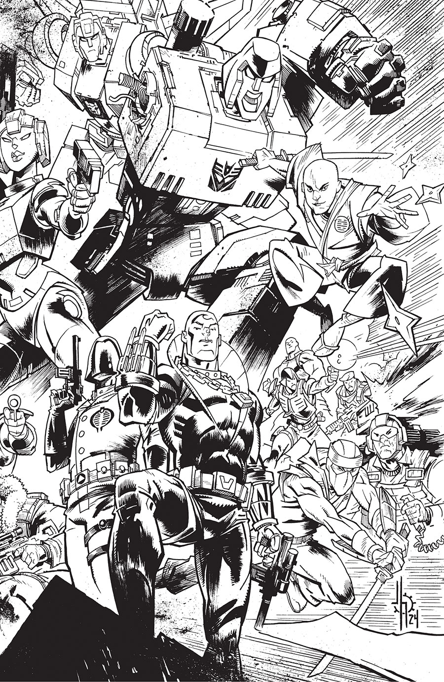 Destro #1 Cover J Variant Jason Howard Energon Universe Anniversary Connecting Black & White Cover
