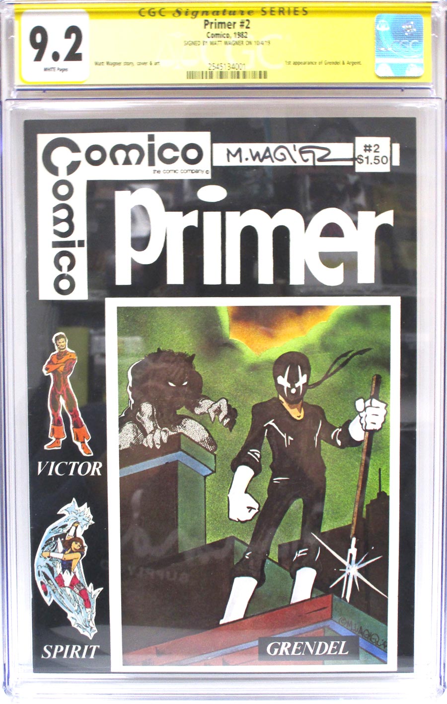 Primer (Comico ) #2 Cover B CGC Signature Series 9.2 Signed By Matt Wagner