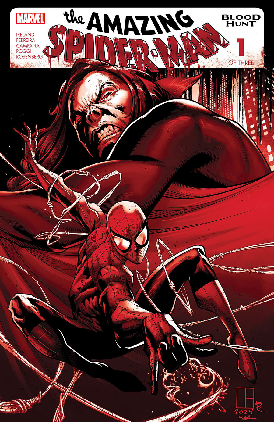 Amazing Spider-Man Blood Hunt #1 Cover D 2nd Ptg Marcelo Ferreira Blood Soaked Variant Cover