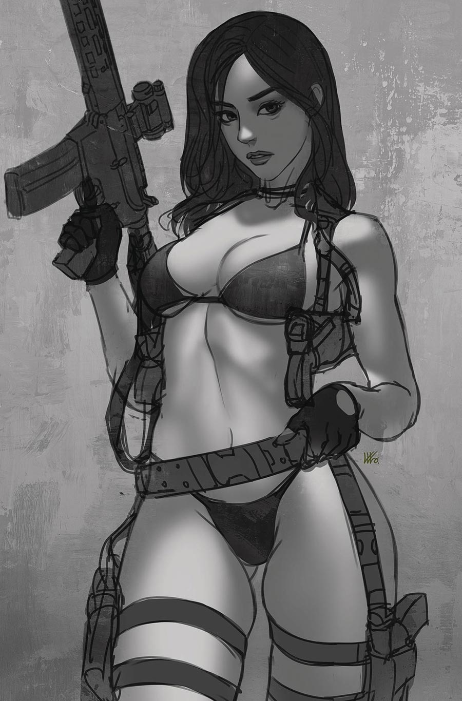 Hard Case Crime Gun Honey Collision Course #2 Cover J Variant Kendrick kunkka Lim Black & White Ink Virgin Cover