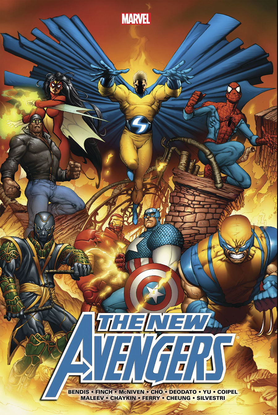New Avengers By Brian Michael Bendis Omnibus Vol 1 HC Direct Market Joe Quesada Variant Cover New Printing