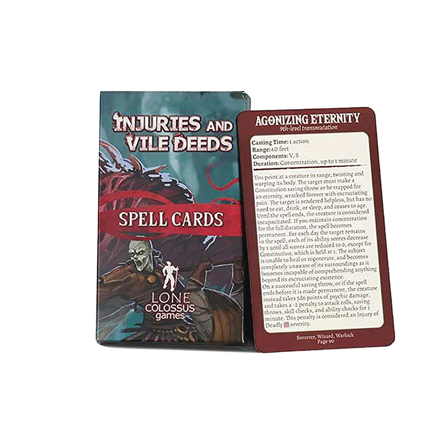 Injuries And Vile Deeds PC Injury Spell Cards