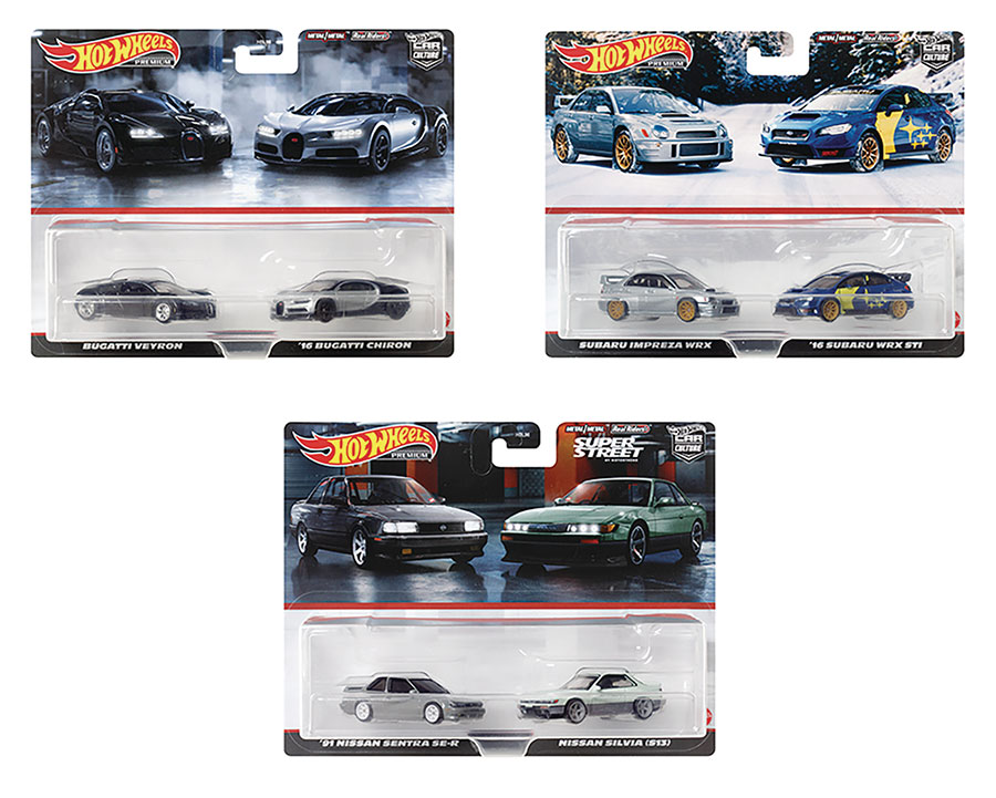 Hot Wheels Premium Car Culture 1/64 Scale 2-Pack Die-Cast Wave K Assortment Case