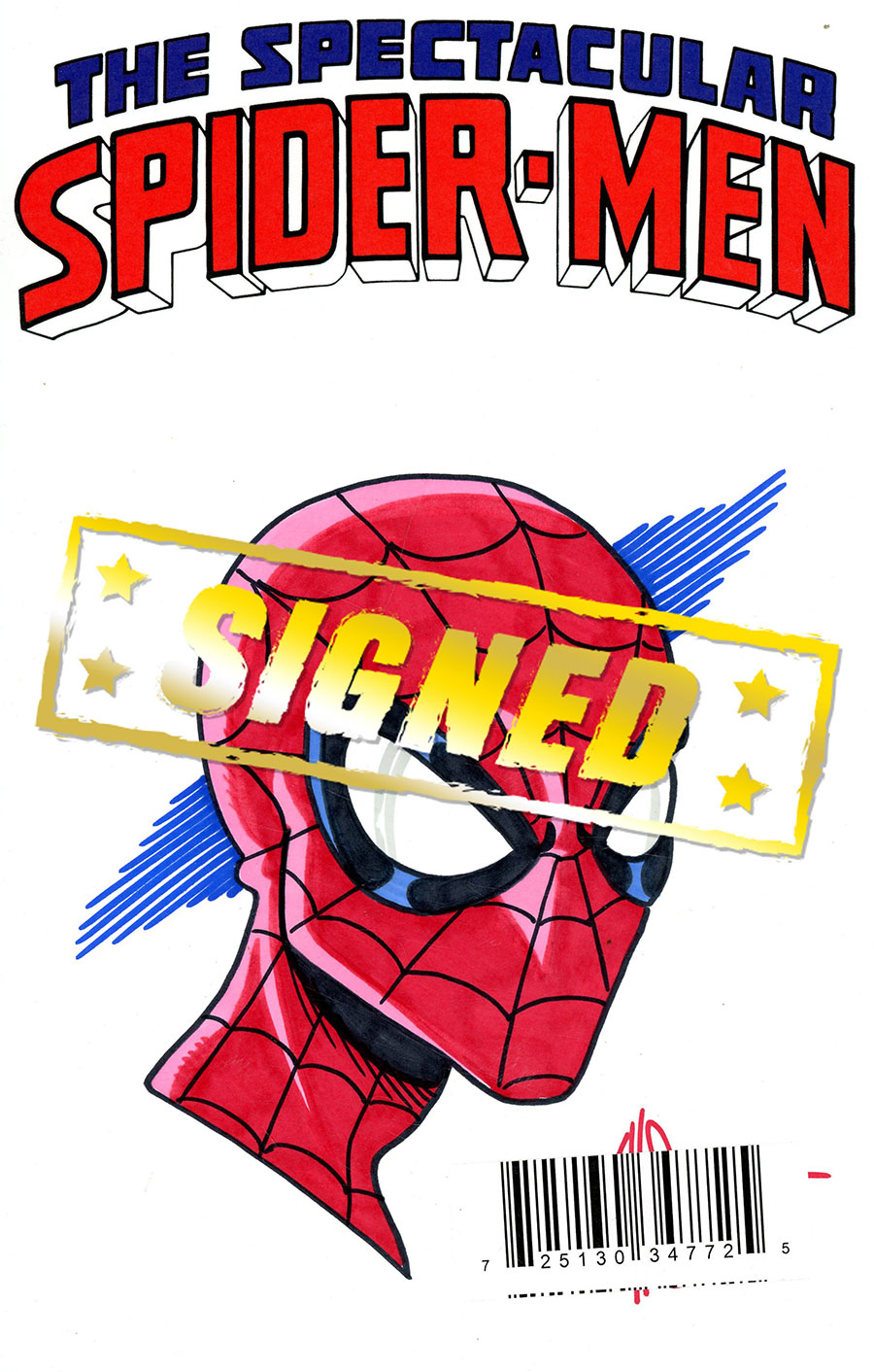 Spectacular Spider-Men #1 Cover N DF Blank Variant Cover Signed & Remarked With A Peter Parker Spider-Man Hand-Drawn Sketch By Ken Haeser