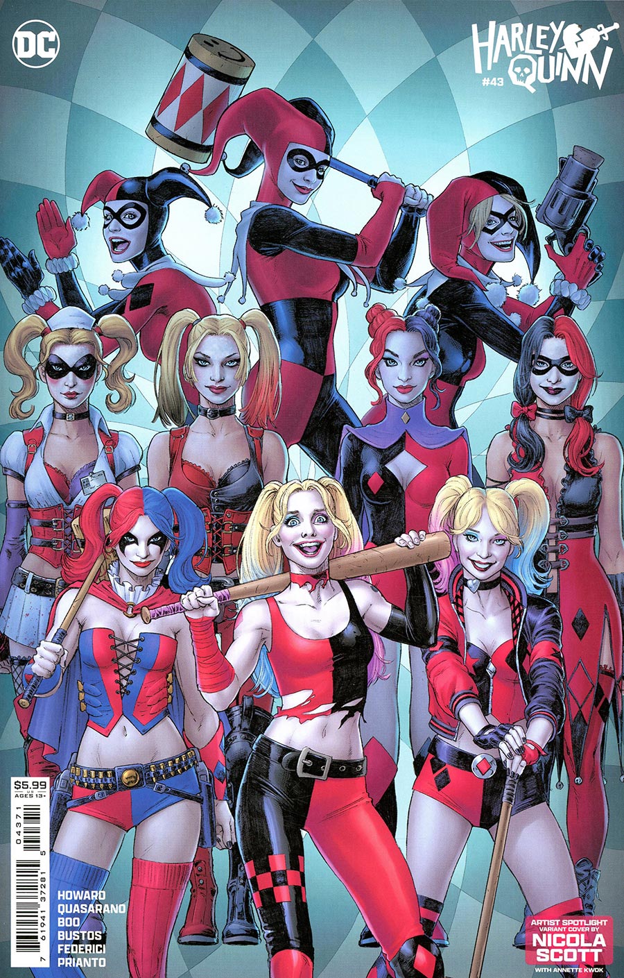 Harley Quinn Vol 4 #43 Cover D Variant Nicola Scott Artist Spotlight Card Stock Cover
