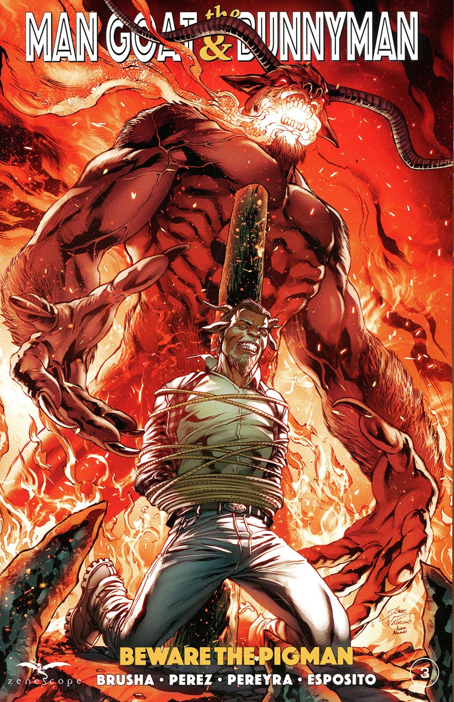 Man Goat And The Bunny Man Beware The Pigman #3 Cover B Variant Igor Vitorino Cover