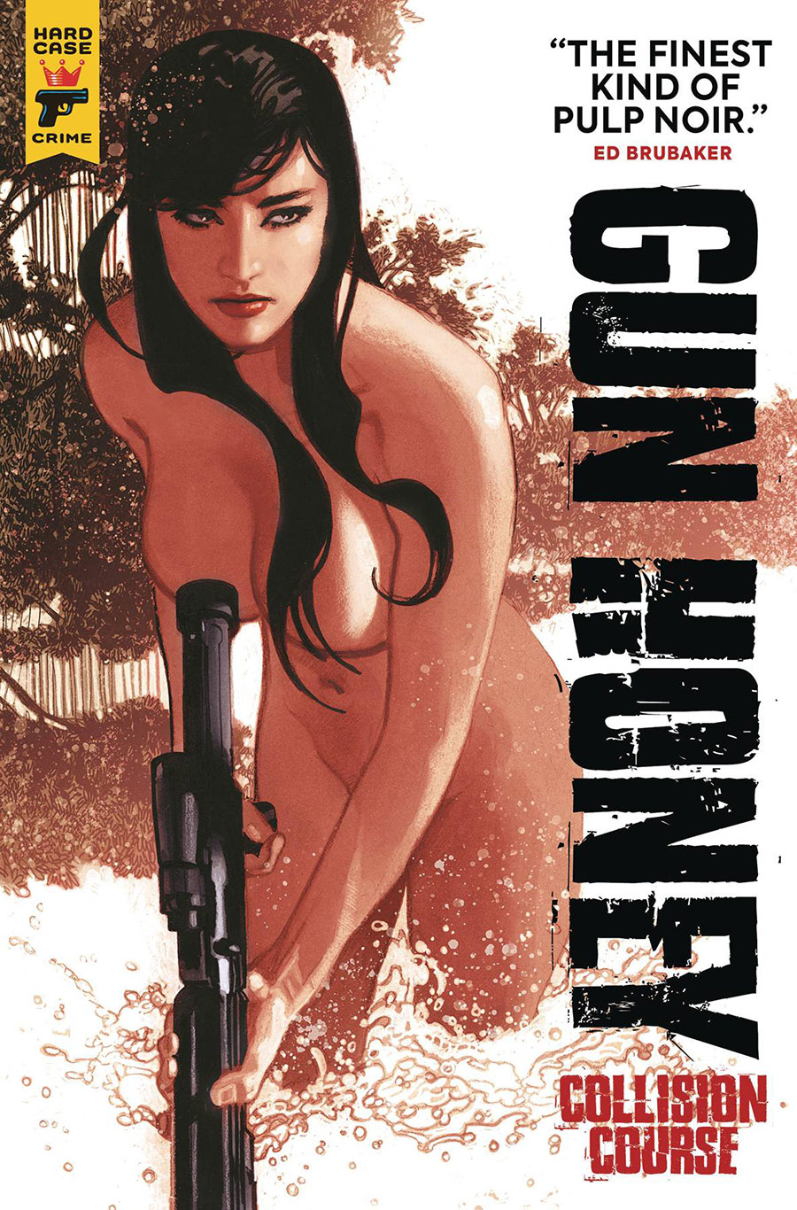 Hard Case Crime Gun Honey Collision Course TP Direct Market Adam Hughes Variant Cover