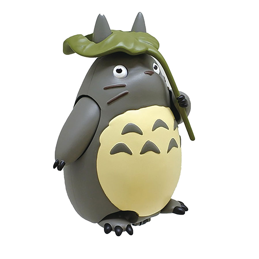 My Neighbor Totoro Gray Totoro With Leaf Pull Back Figure