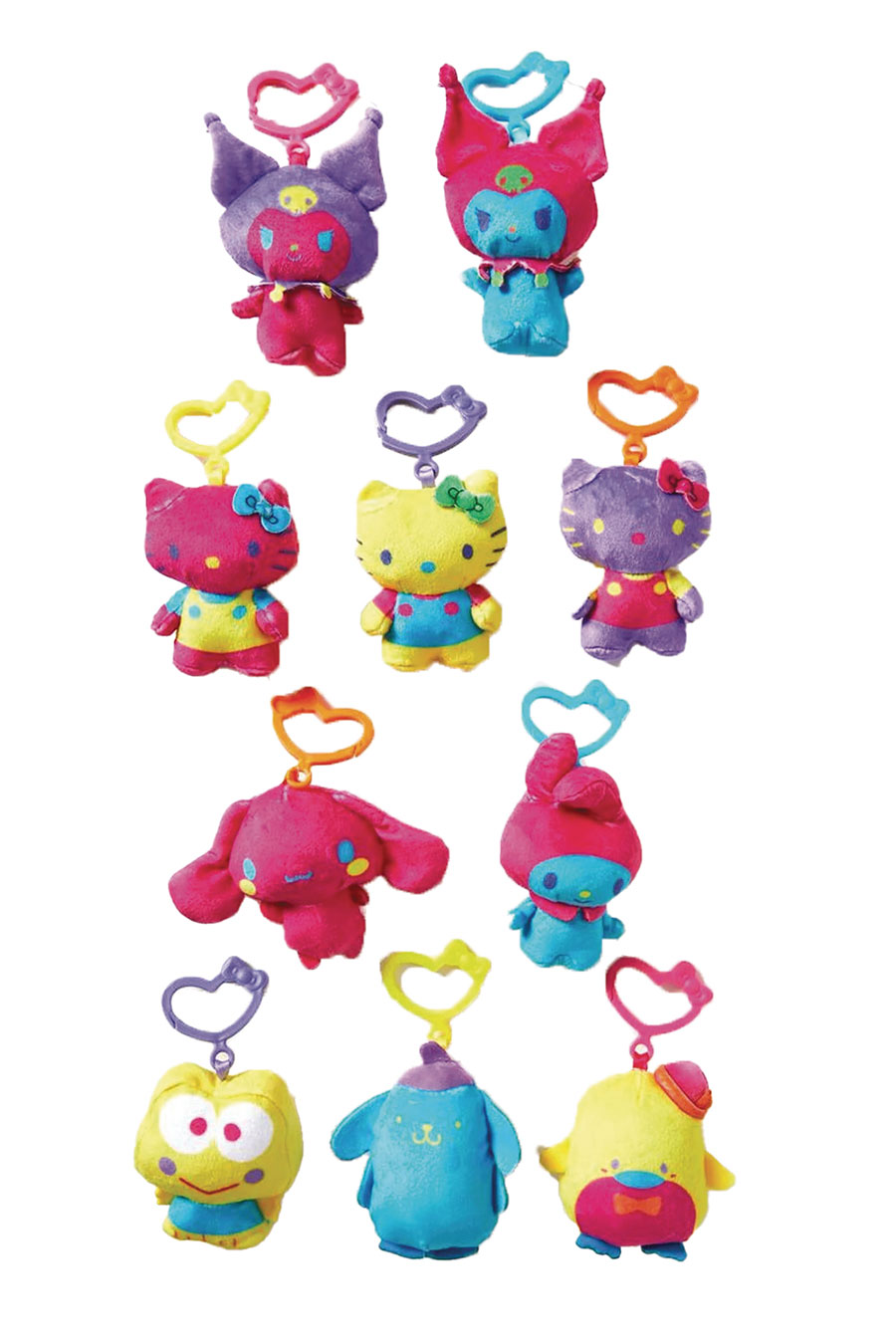 Hello Kitty And Friends Blacklight 3-Inch Plush Clip Blind Mystery Box
