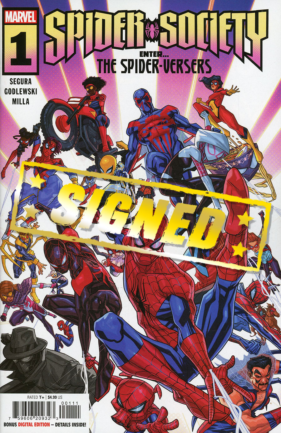 Spider-Society #1 Cover M DF Crimson Red Signature Series Signed By Alex Segura