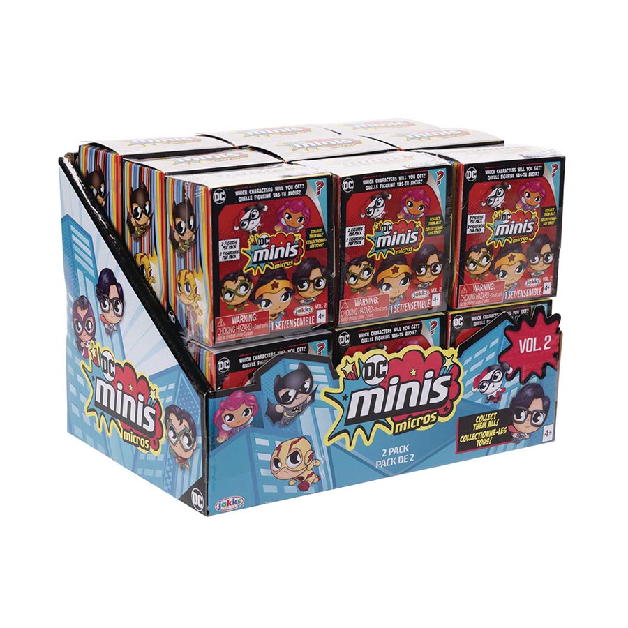 DC Minis Micros 2-Pack Mini Figure Wave 2 Blind Mystery Box 18-Piece Display