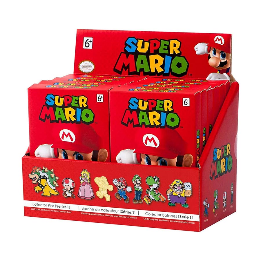 Nintendo Super Mario Collector Enamel Pin Blind Mystery Box 24-Piece Display