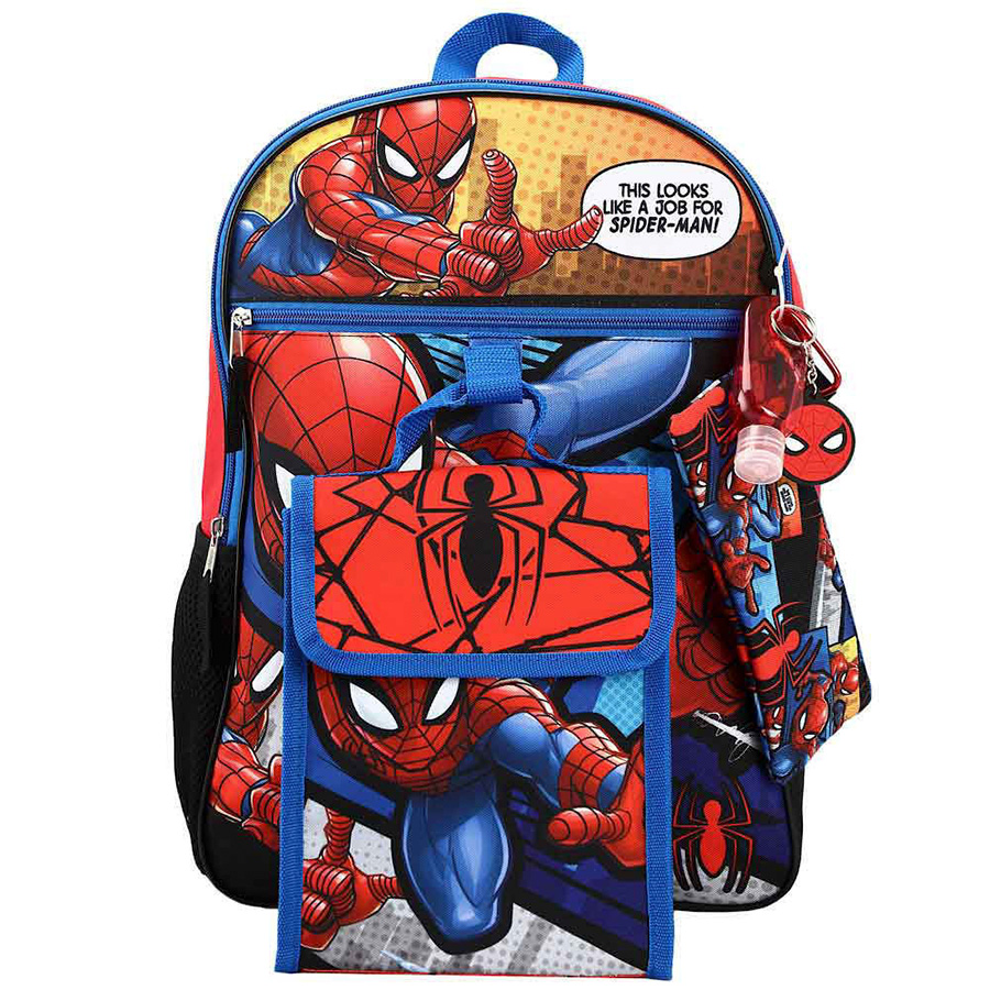 Marvel Spider-Man 6-Piece Youth Backpack Set
