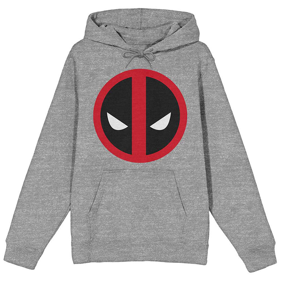 Marvel Deadpool Logo Unisex Gray Pullover Hoodie Small