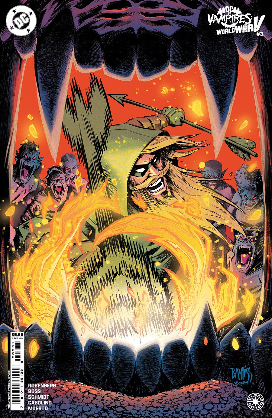 DC vs Vampires World War V #3 Cover C Variant Daniel Bayliss Card Stock Cover