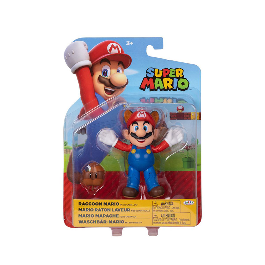 Super Mario 4-Inch Action Figure Wave 39 - Raccoon Mario