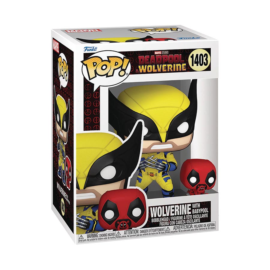 POP & Buddy Deadpool & Wolverine Wolverine With Babypool Vinyl Bobble Head