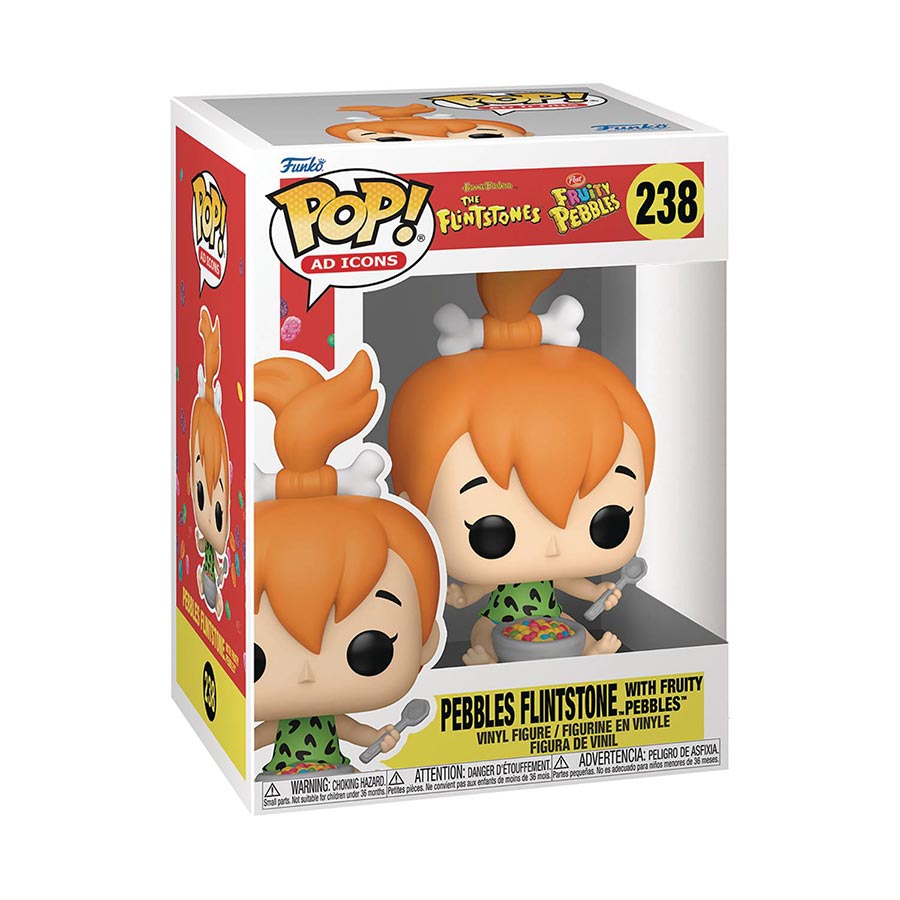 POP Ad Icons Pebbles Flintstone With Fruity Pebbles Vinyl Figure