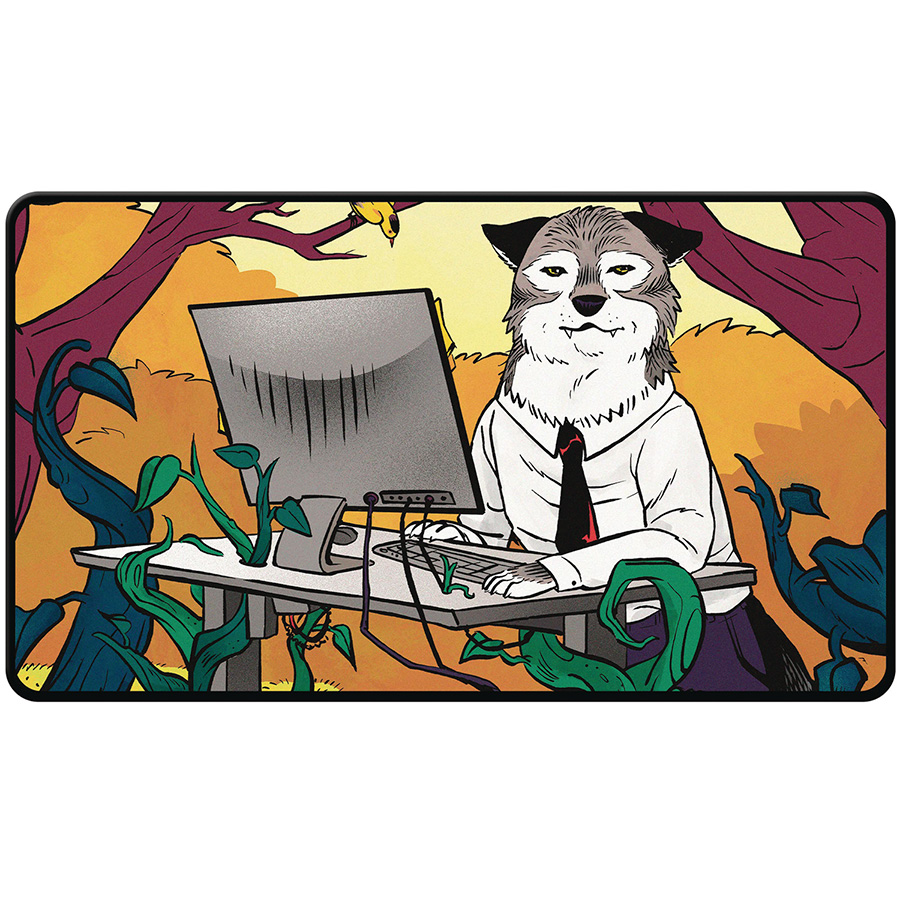 Magic The Gathering Secret Lair Featuring Not A Wolf Wolf Token Stitched Playmat