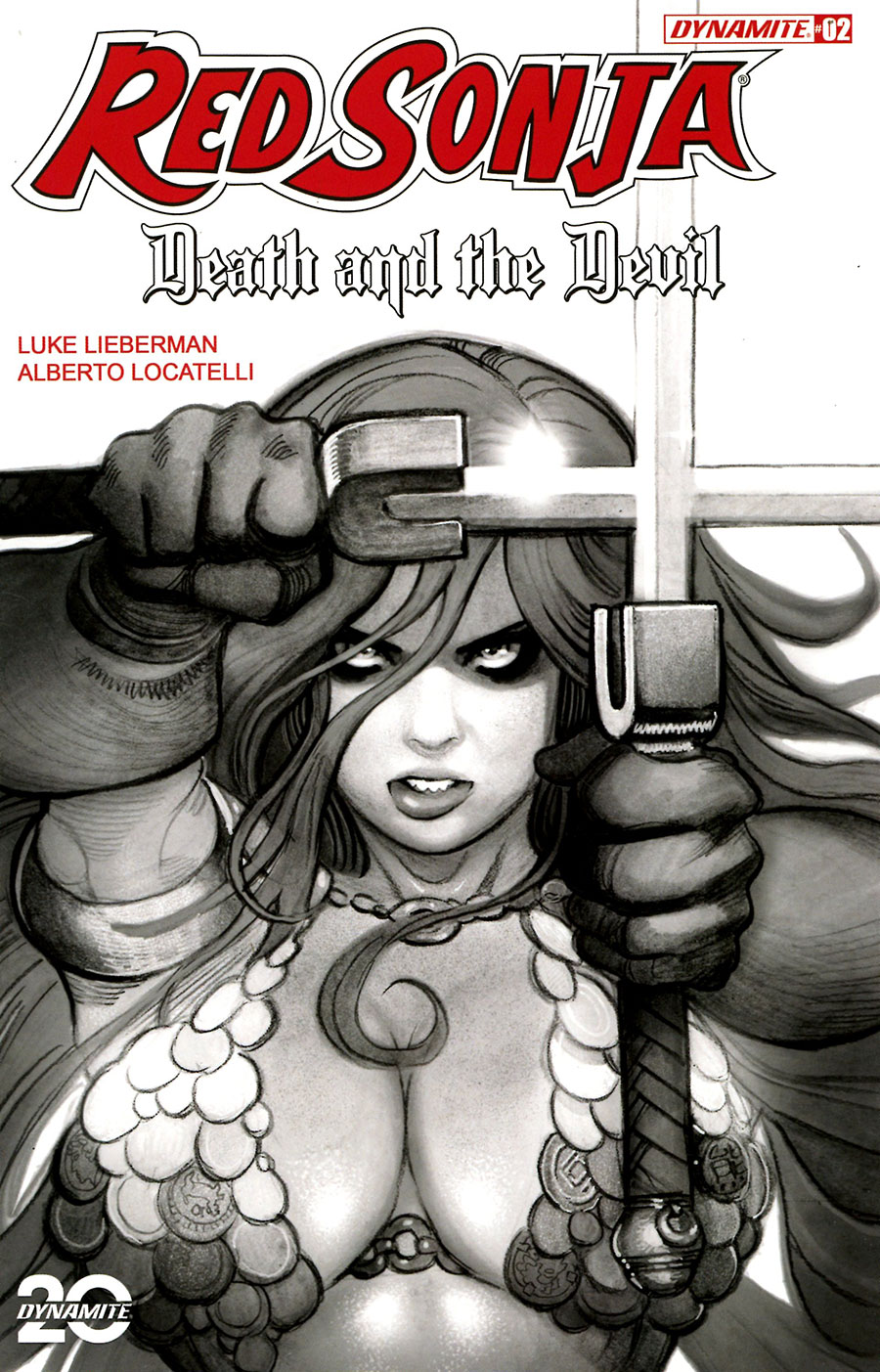 Red Sonja Death And The Devil #2 Cover I Incentive Moritat Black & White Cover