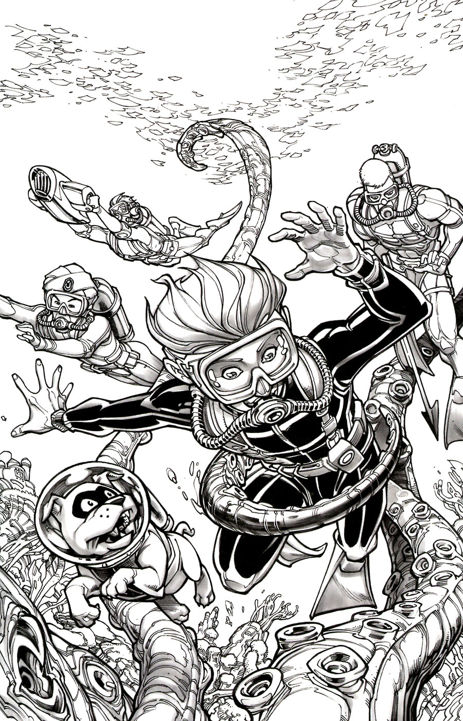 Jonny Quest Vol 2 #3 Cover I Incentive Chad Hardin Line Art Cover