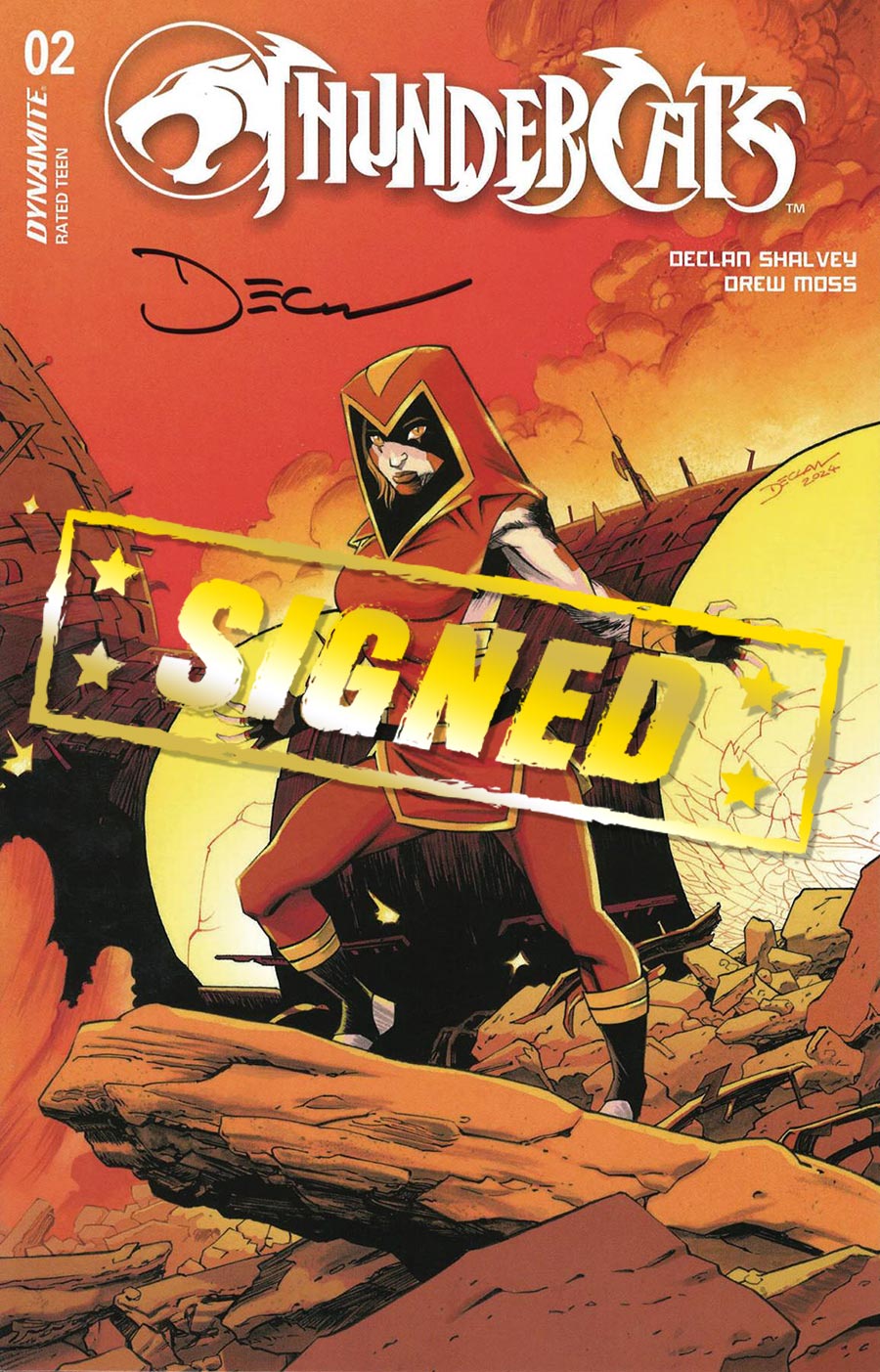 Thundercats Vol 3 #2 Cover Z-Z-U Direct Market Exclusive Declan Shalvey Calica Foil Variant Cover Signed By Declan Shalvey