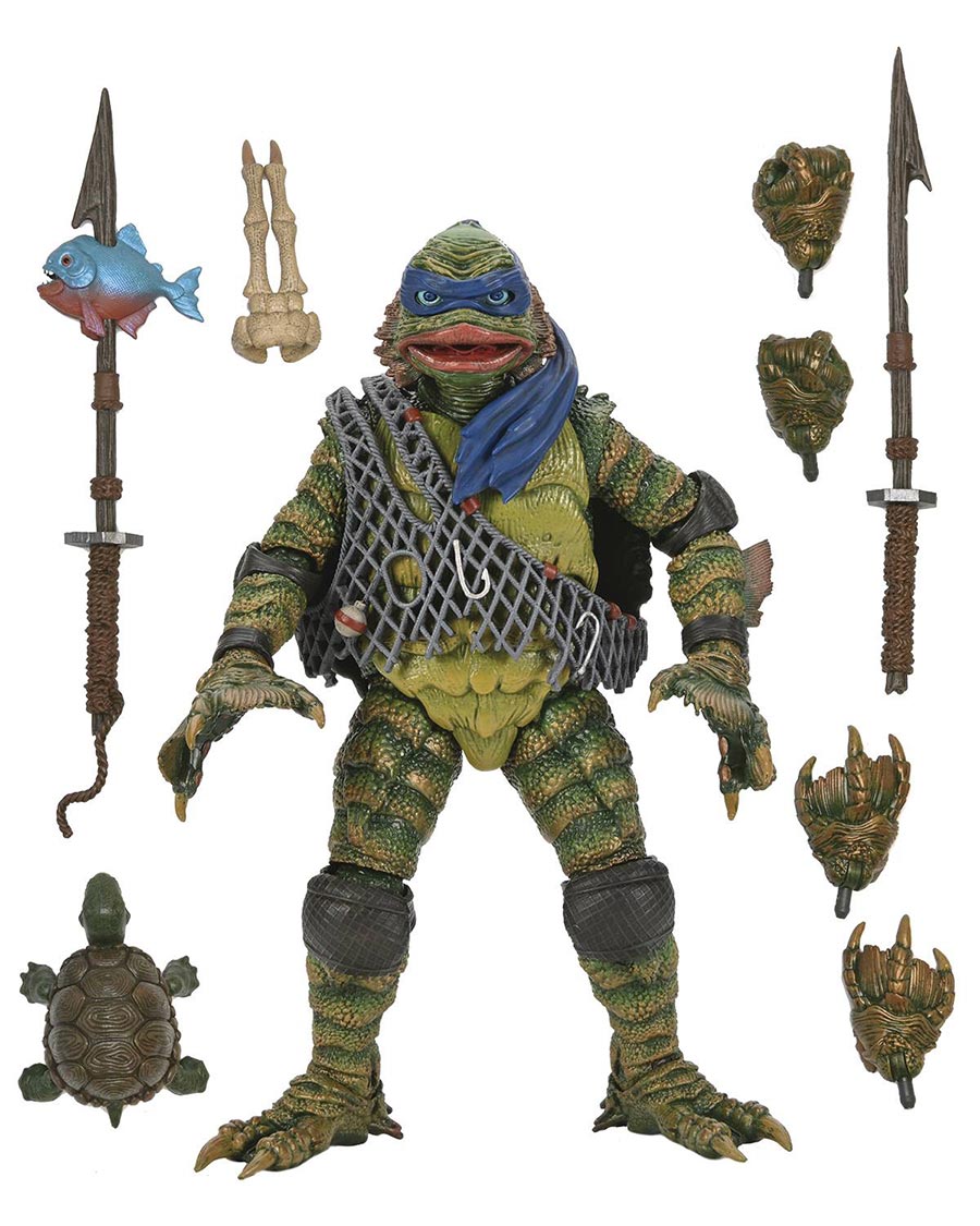Teenage Mutant Ninja Turtles x Universal Monsters Leonardo As The Creature From The Black Lagoon 7-Inch Action Figure