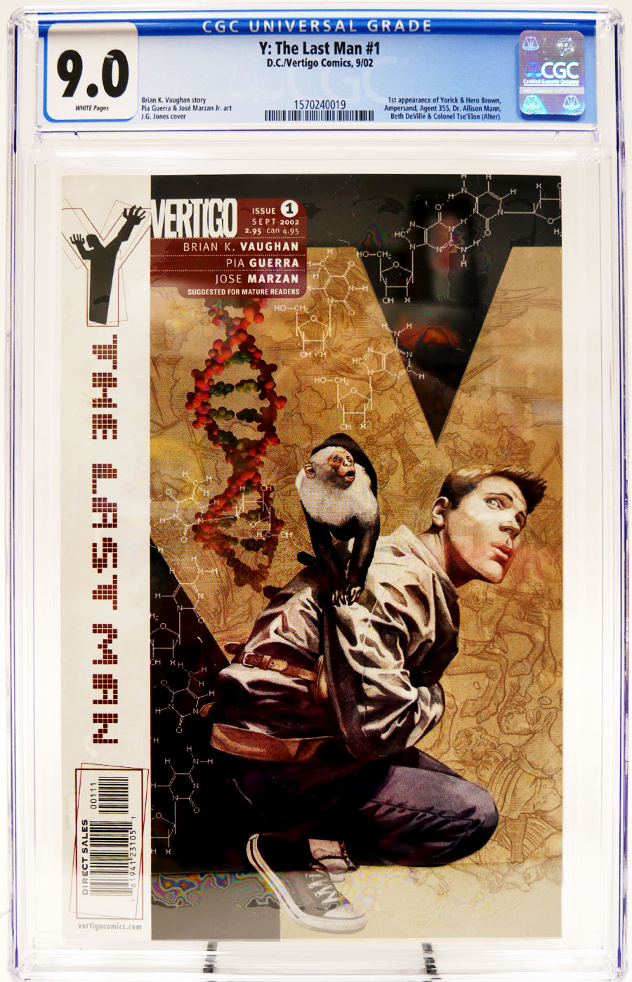 Y The Last Man #1 Cover D 1st Ptg CGC 9.0