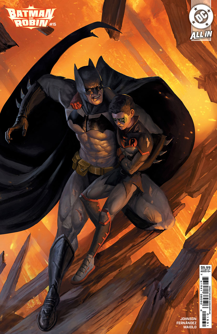 Batman And Robin Vol 3 #15 Cover C Variant Aaron Bartling Card Stock Cover (DC All In)