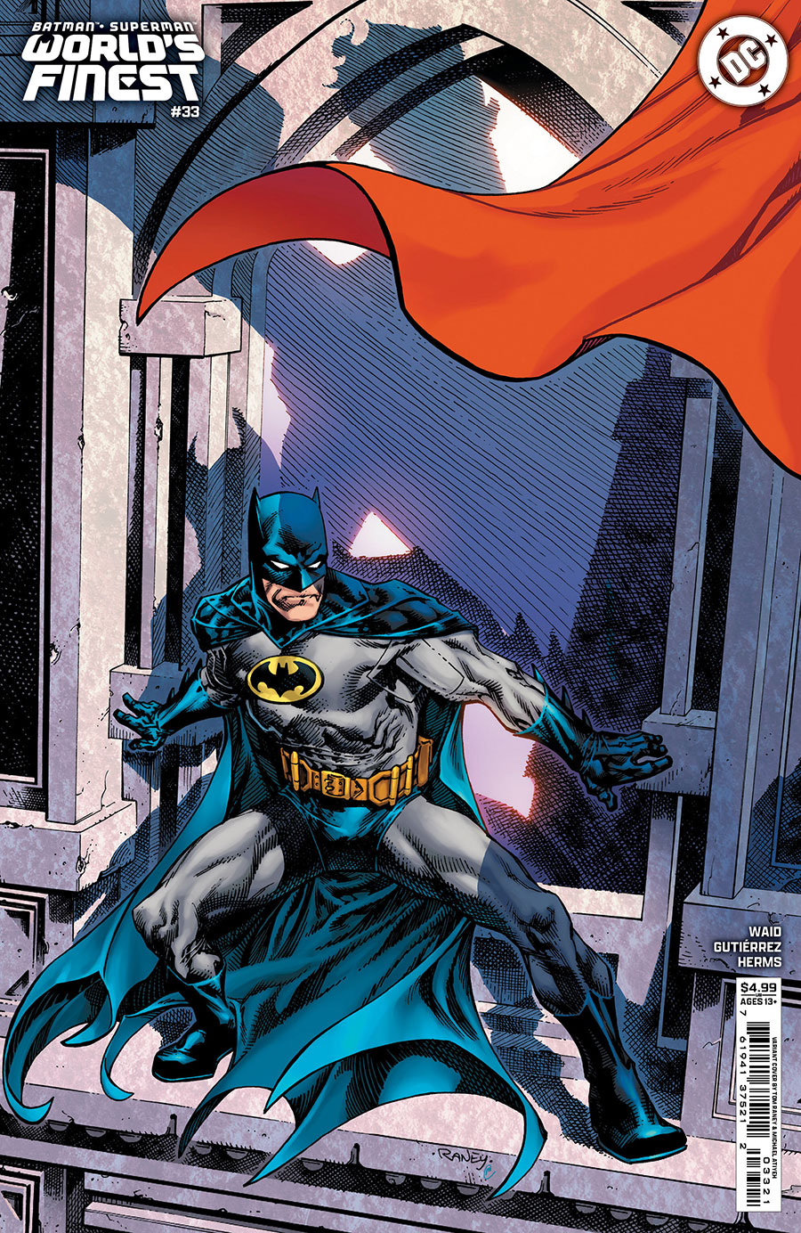 Batman Superman Worlds Finest #33 Cover B Variant Tom Raney Card Stock Cover