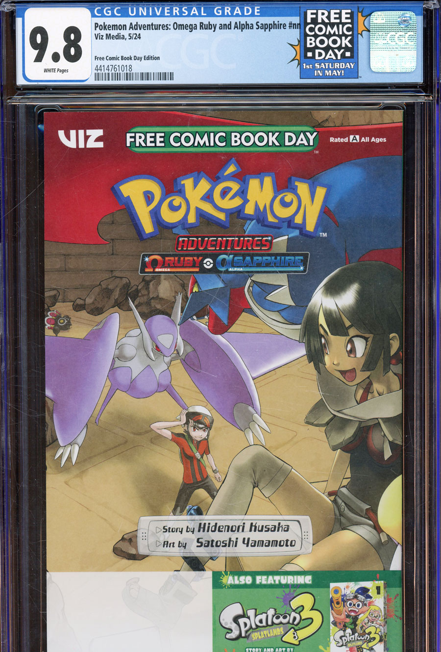 Pokemon Adventures Omega Ruby & Alpha Sapphire / Splattoon 3 FCBD 2024 CGC 9.8