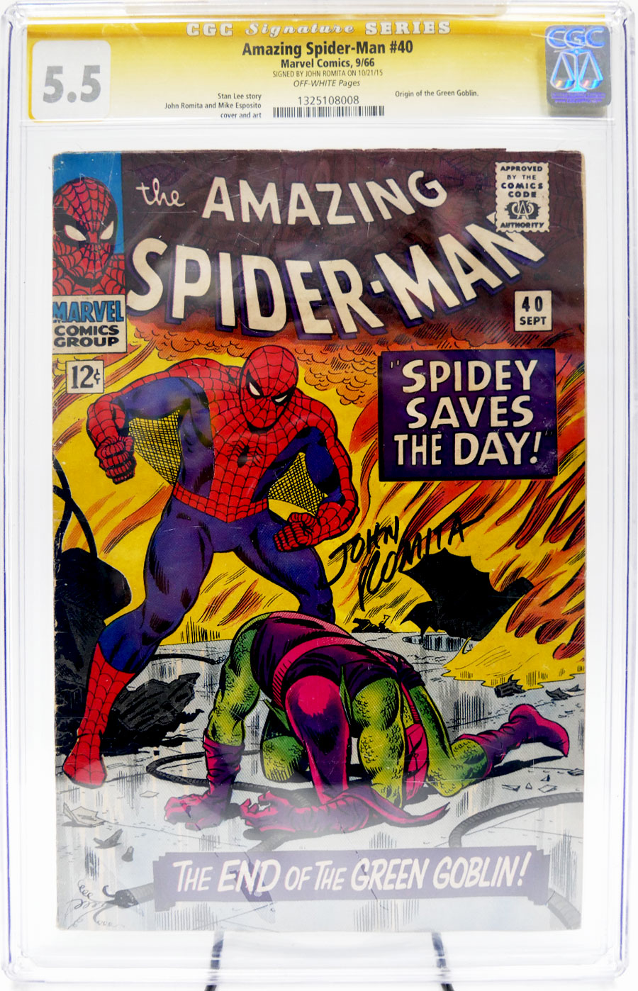 Amazing Spider-Man #40 Cover B CGC Signature Series 5.5 Signed by John Romita 