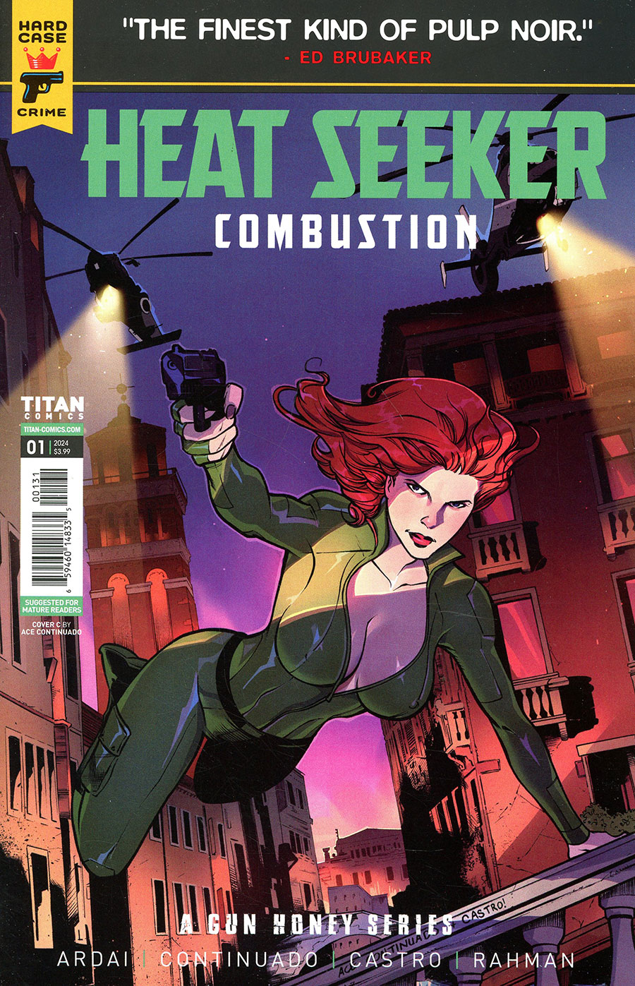 Hard Case Crime Heat Seeker Combustion A Gun Honey Series #1 Cover C Variant Ace Continuado Cover