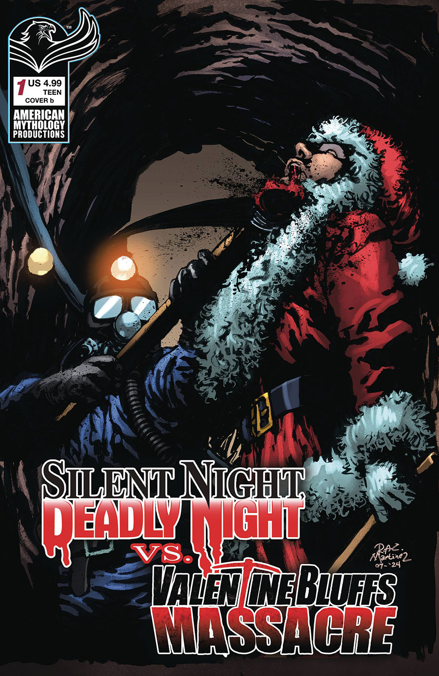 Silent Night Deadly Night vs Valentine Bluffs Massacre #1 Cover B Variant Roy Allan Martinez Miner Wins Cover