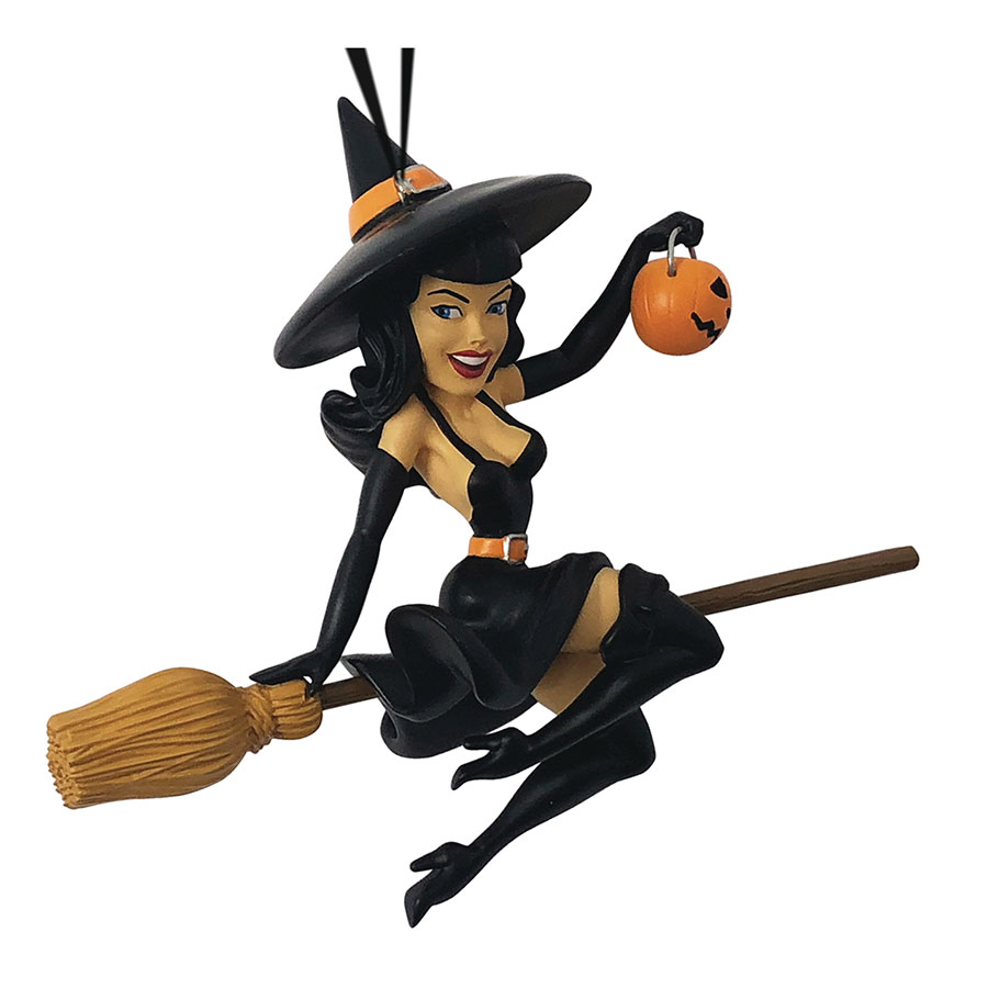 Bettie Page Ornament - Midnight Ride Witch