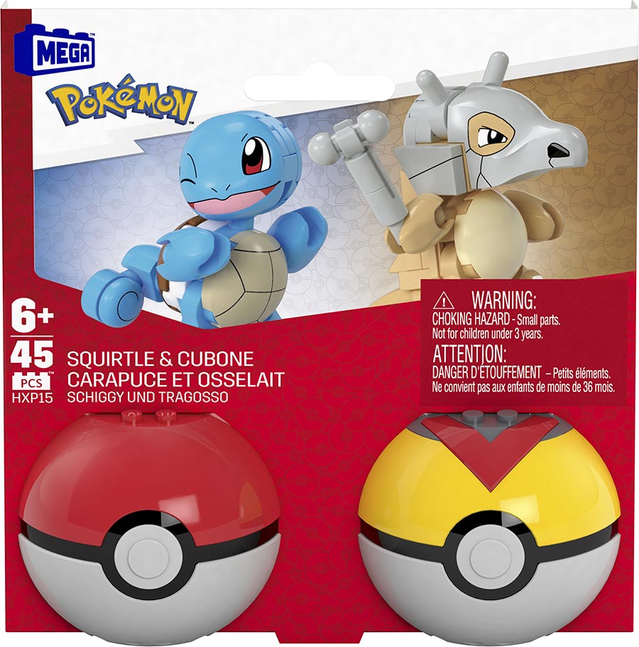 Mega Construx Pokemon Pokeball Building Set 2-Pack - Squirtle & Cubone