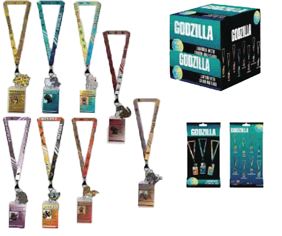 Godzilla Lanyard With Charm And Card Holder 24-Piece Assortment Case