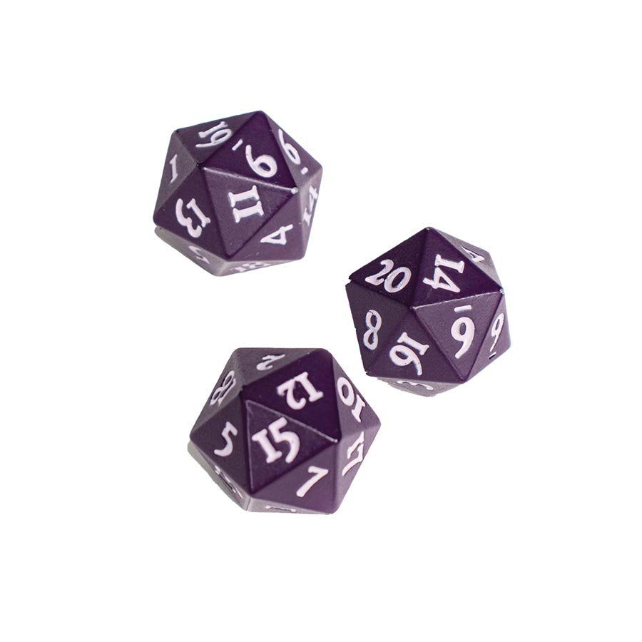 Vivid Heavy Metal D20 Dice - Midnight Plum