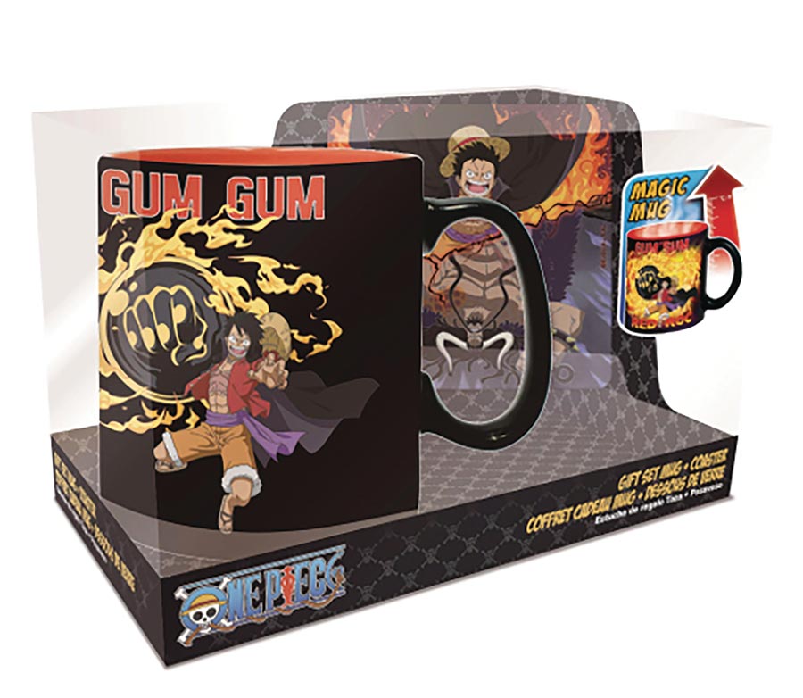 One Piece Gum Gum Heat Change Mug & Coaster Gift Set