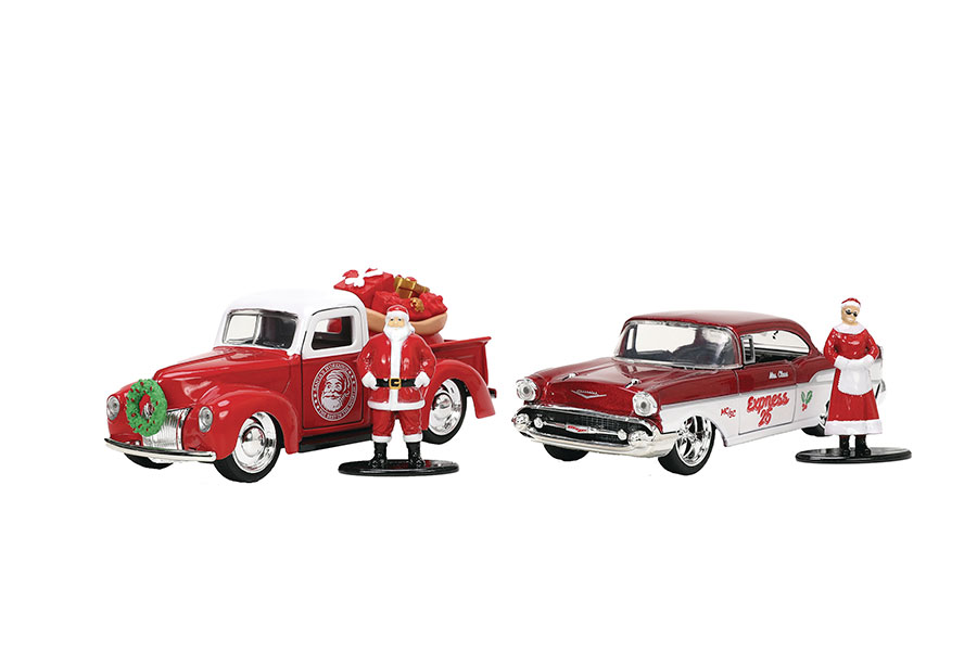 Holiday Rides Santa & Ms Claus 1/32 Scale Die-Cast Vehicle Twin Pack